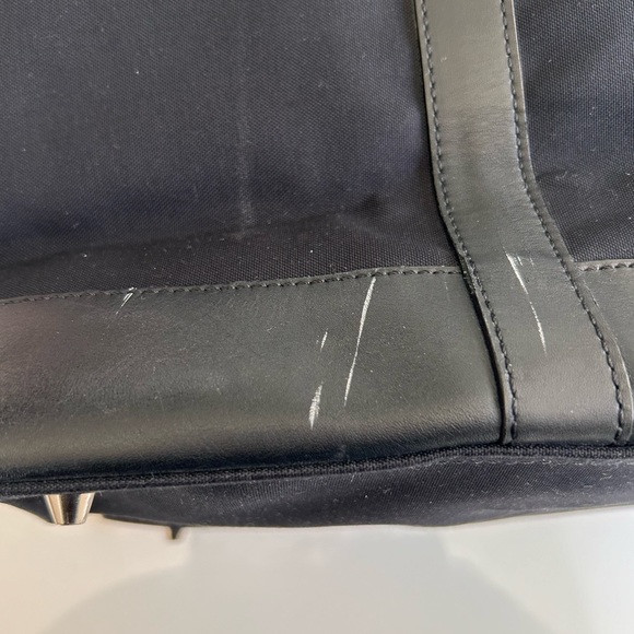 Coach canvas extra large weekender canvas black tote leather trim double zipper - Picture 9 of 14